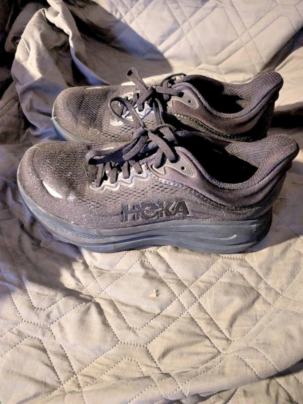 HOKA ONE Black Athletic Shoes US 7.5